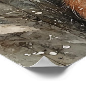 Gezellige Winter Fairy & Fox | Whimsical Woodland  Poster (Hoek)