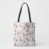 Gezellige Winter Fox Canvas tas - Schattige Woodla (Voorkant)