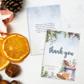 Gezellige Winter Hete Cacao Sneeuwrijke Bruiloft Bedankkaart