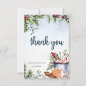 Gezellige Winter Hete Cacao Sneeuwrijke Bruiloft Bedankkaart (Voorkant)