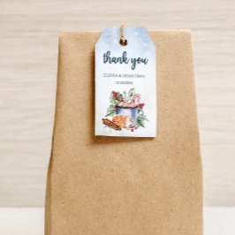 Gezellige Winter Hete Cacao Sneeuwrijke Bruiloft Cadeaulabel