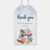 Gezellige Winter Hete Cacao Sneeuwrijke Bruiloft Cadeaulabel (Voorkant)