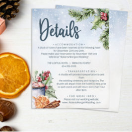 Gezellige Winter Hete Cacao Sneeuwrijke Bruiloft D Informatiekaartje