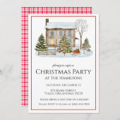Gezellige Winter Home Kerstfeest Uitnodiging (Voorkant / Achterkant)
