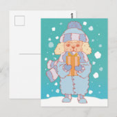 Gezellige Winter Hond Briefkaart (Voorkant / Achterkant)
