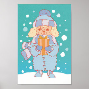 Gezellige Winter Hond Poster