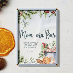 Gezellige Winter Hot Cacao Baby shower Mom-osa Bar Poster