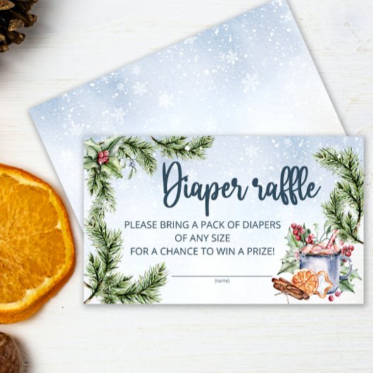 Gezellige Winter Hot Cocoa Sneeuwluier loterij tic Informatiekaartje