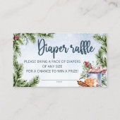 Gezellige Winter Hot Cocoa Sneeuwluier loterij tic Informatiekaartje (Voorkant)