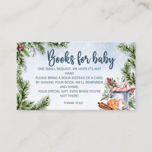 Gezellige Winter Hot Cocoa Snowly boeken voor baby Informatiekaartje (Voorkant)