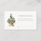 Gezellige Winter Kerst Baby Luier Raffle Informatiekaartje (Voorkant)