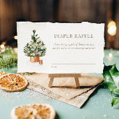 Gezellige Winter Kerst Baby Luier Raffle Informatiekaartje