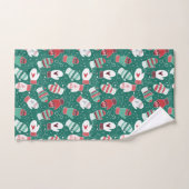 Gezellige Winter Kerst wanten Patroon in Groen Bad Handdoek (Handdoek)