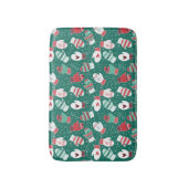 Gezellige Winter Kerst wanten Patroon in Groen Badmat (Voorkant Verticaal)