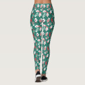 Gezellige Winter Kerst wanten Patroon in Groen Leggings (Achterkant)