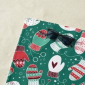 Gezellige Winter Kerst wanten Patroon in Groen Strandlaken (In situ)