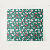 Gezellige Winter Kerst wanten Patroon in Groen Wandkleed (Voorkant (horizontaal))