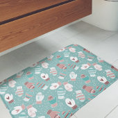 Gezellige Winter Kerst wanten Patroon in Mint Badmat