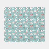 Gezellige Winter Kerst wanten Patroon in Mint Fleece Deken (Voorkant (Horizontaal))