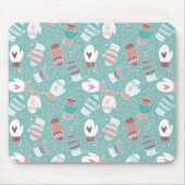 Gezellige Winter Kerst wanten Patroon in Mint Muismat (Voorkant)