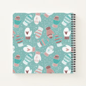 Gezellige Winter Kerst wanten Patroon in Mint Notitieboek (Achterkant)