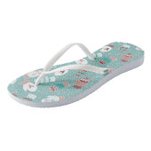 Gezellige Winter Kerst wanten Patroon in Mint Teenslippers (Schuin)