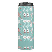 Gezellige Winter Kerst wanten Patroon in Mint Thermosbeker (Achterkant)