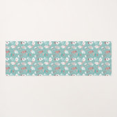 Gezellige Winter Kerst wanten Patroon in Mint Yogamat (Achterkant (horizontaal))