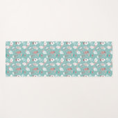 Gezellige Winter Kerst wanten Patroon in Mint Yogamat (Voorkant (horizontaal))