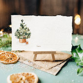 Gezellige winter kerstboom vakantie plaatskaartje