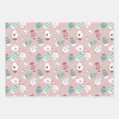 Gezellige winter Kerstmiswanten Patroon Set Inpakpapier Vel (Voorkant 2)