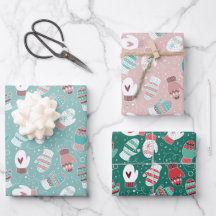 Gezellige winter Kerstmiswanten Patroon Set