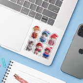Gezellige Winter Kittens Schattigee Truien op Katt Sticker (Laptop met iPhone)