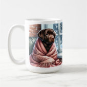 Gezellige Winter Labrador Retriever Christmas Pupp Koffiemok (Links)