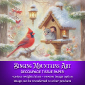 Gezellige Winter Mouse Kardinaal Winter Forest Dec Tissuepapier