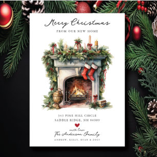 Gezellige Winter open haard verplaatsen Aankondiging