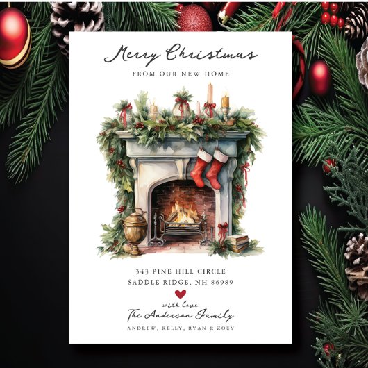 Gezellige Winter open haard verplaatsen Aankondiging