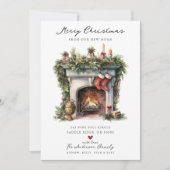 Gezellige Winter open haard verplaatsen Aankondiging (Voorkant)