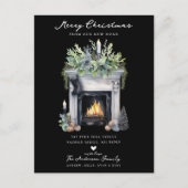 Gezellige Winter open haard verplaatsen Aankondigingskaart (Voorkant)
