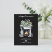 Gezellige Winter open haard verplaatsen Aankondigingskaart (Staand voorkant)