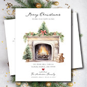 Gezellige Winter open haard verplaatsen Aankondigingskaart
