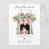 Gezellige Winter open haard verplaatsen Aankondigingskaart (Voorkant)