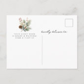 Gezellige Winter open haard verplaatsen Aankondigingskaart (Achterkant)