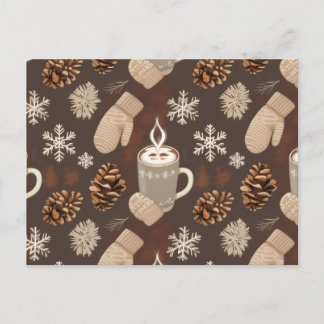 Gezellige Winter Patroon-Minimalistische Esthetisc Feestdagenkaart