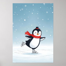 Gezellige Winter Penguin Nursery Art Poster