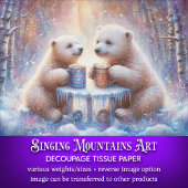 Gezellige winter Polar Beren met warme cacao decou Tissuepapier