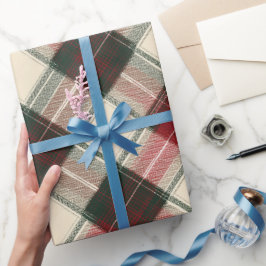 Gezellige winter rood groene geruite patroon cadeaupapier