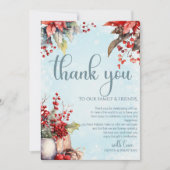 Gezellige Winter Rowan bessen boeket bruiloft Bedankkaart (Voorkant)