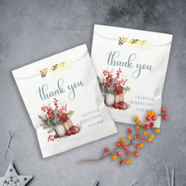 Gezellige Winter Rowan bessen boeket bruiloft Bedankzakje