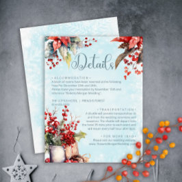 Gezellige Winter Rowan bessen boeket Bruiloft Deta Informatiekaartje